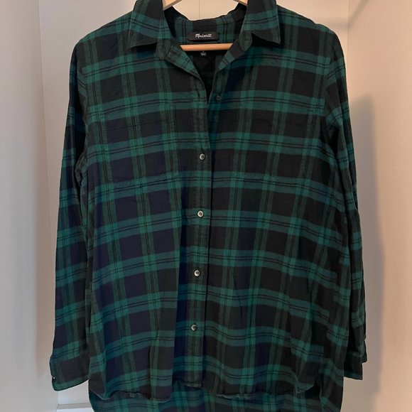 Madewell Classic Fit Ex Boyfriend Button Down in Blackwatch Plaid - Picture 4 of 4